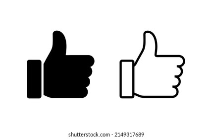Like icon vector. Thumbs up sign and symbol. Hand like