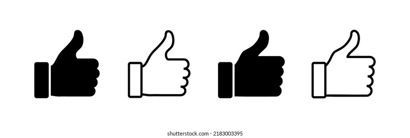 Like icon vector. Thumbs up sign and symbol. Hand like