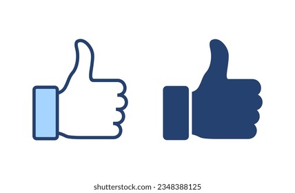 Like icon vector. Thumbs up sign and symbol. Hand like