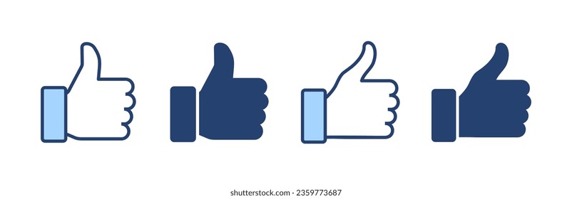 Like icon vector. Thumbs up sign and symbol. Hand like