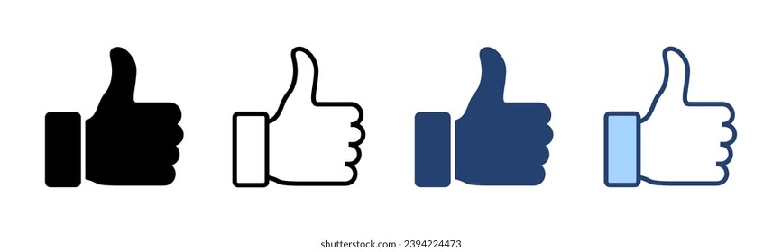 Like icon vector. Thumbs up sign and symbol. Hand like