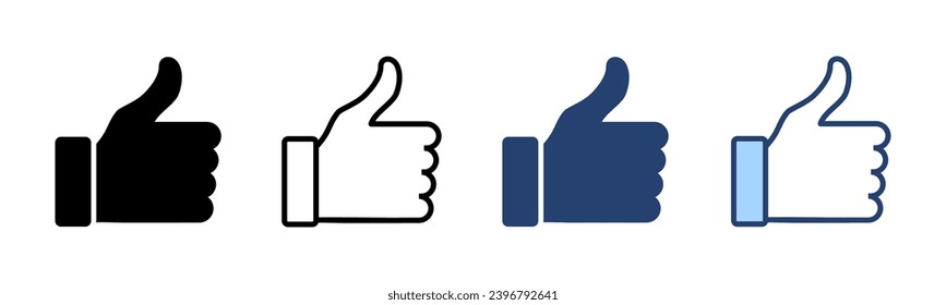 Like icon vector. Thumbs up sign and symbol. Hand like
