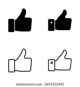 Like icon vector. Thumbs up sign and symbol. Hand like