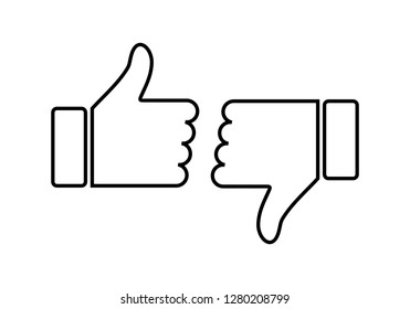 like icon vector. Thumbs up icon. social media icon. Like and dislike icon. Thumbs up and thumbs down