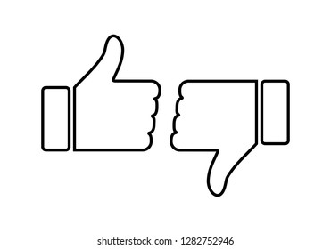 like icon vector. Thumbs up icon. social media icon. Like and dislike icon. Thumbs up and thumbs down