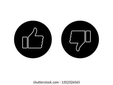 like icon vector. Thumbs up icon. social media icon. Like and dislike icon. Thumbs up and thumbs down