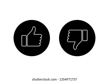 like icon vector. Thumbs up icon. social media icon. Like and dislike icon. Thumbs up and thumbs down