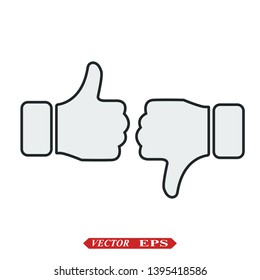 like icon vector. Thumbs up icon. social media icon. Like and dislike icon. Thumbs up and thumbs down eps10