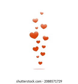 Like icons flying on white background. Social media elements. Social network composition.
