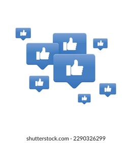 Like icons set for engagement on social media. Vector illustration of UI design for social networks. 