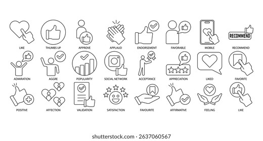 like icons set . like pack symbol vector elements for infographic web