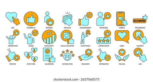 like icons set . like pack symbol vector elements for infographic web