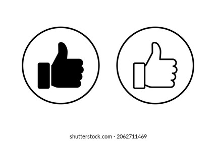 Like icons set. Thumbs up sign and symbol. Hand like