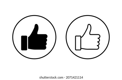 Like icons set. Thumbs up sign and symbol. Hand like