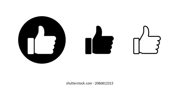 Like icons set. Thumbs up sign and symbol. Hand like