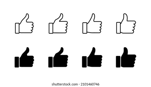 Como los iconos establecidos. Firma y símbolo de los números arriba. Me gusta la mano