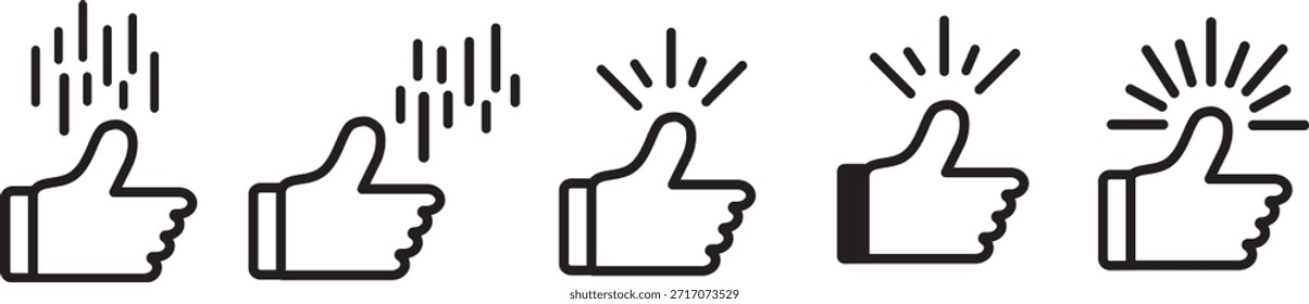 Like icons set vector, Thumb icon collection, i like it, Yes, good sign illustration, good and thumb up icon design,
