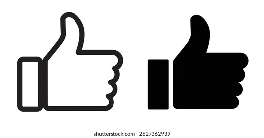 Like icons. Social media flat icons. Vector, flat outline icon isolated on white,