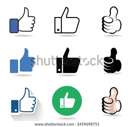 like icons. Thumbs up icon sets. Ui,web social media icon. vector illustration concept.