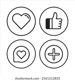 like icons vector editable eps 10 icons set on a white background