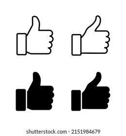 Like icons vector. Thumbs up sign and symbol. Hand like