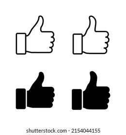 Like icons vector. Thumbs up sign and symbol. Hand like