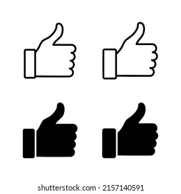 Like icons vector. Thumbs up sign and symbol. Hand like