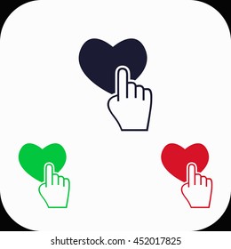 Like Illustration set. Blue, green, red icon.