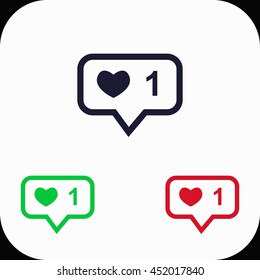 Like Illustration set. Blue, green, red icon.