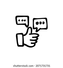 como un icono de mensajería instantánea en vector. Logotipo - Doodle