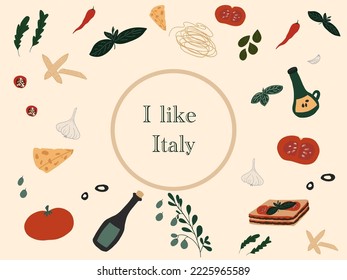 I like Italy set of Italian food