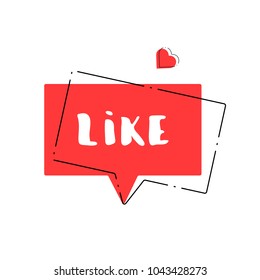 Like lettering. Element for graphic design - blog, social media, banner, poster, flyer, card, tag.  Vector illustration.