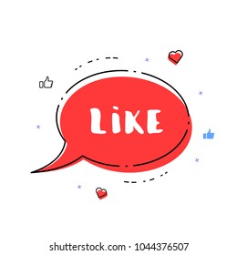 Like lettering. Element for graphic design - blog, social media, banner, poster, flyer, card, tag.  Vector illustration.