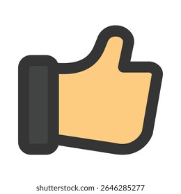 Like line color icon bewerkbare vector
