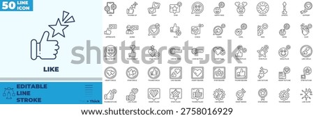 Like Line Editable Icons set