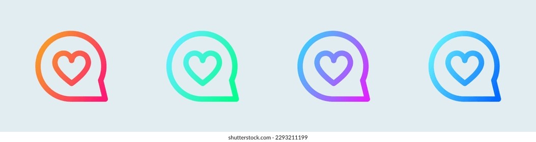 Like line icon in gradient colors. Love signs vector illustration.