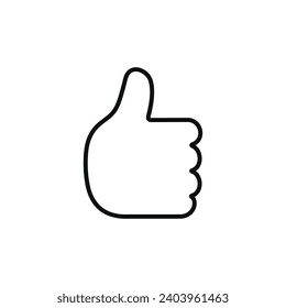Like line icon isolated on white background. Thumb up icon