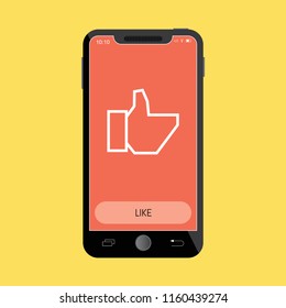 Like Line Icon on Mobile Screen.