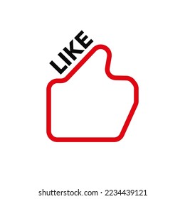 Like line icon, thumb up, editable stroke, vector outline high quality for UI.
