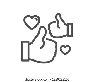 Like Line Icon Thumbs Heart Sign Stock Vector (Royalty Free) 1229222158 ...