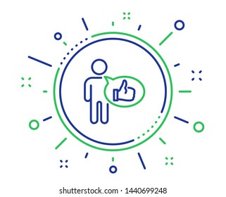 Like line icon. Thumbs up sign. Positive feedback, social media symbol. Quality design elements. Technology like button. Editable stroke. Vector