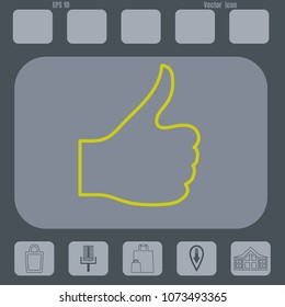  like line vector icon on a flat design style, suitable for web site, logo, app, UI