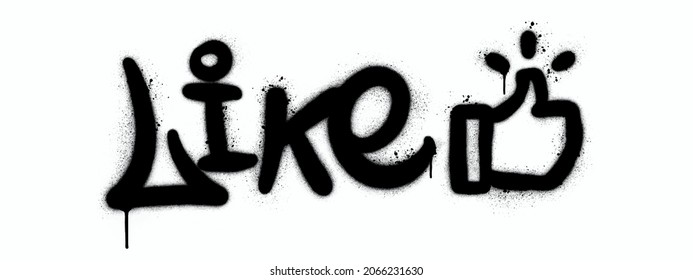 Like logo with hand icon. graffiti style. vector. isolated.