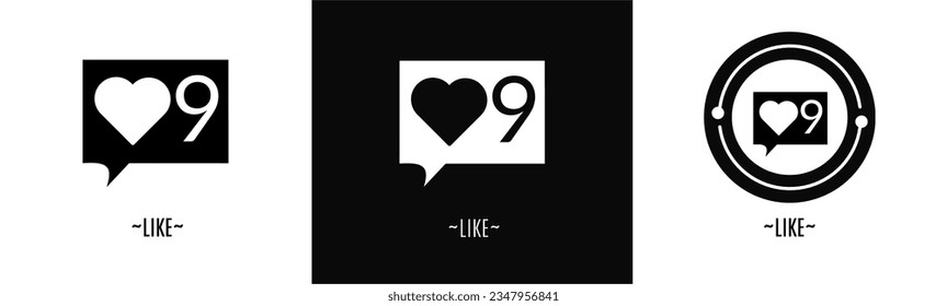 Like logo set. Collection of black and white logos. Stock vector.