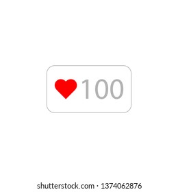 Like, love icon isolated.100 likes.