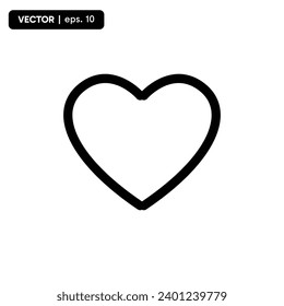 icono de me gusta o de amor, icono para marcar espectadores o clientes. vectores 10