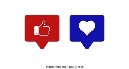 Like and love icon symbol vector on white background