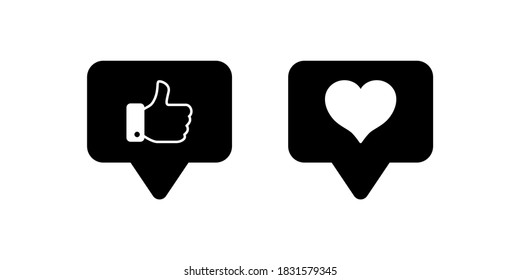 Like and love icon symbol vector on white background