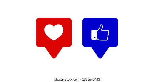 Like and love icon symbol vector on white background