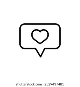 like and love icon Thin outline art symbol